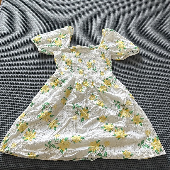 Cam Smocked Dress in Magnolia Eyelet - Picture 3 of 5